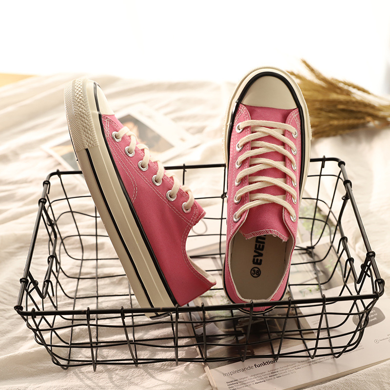 暮星EVENSTAR帆布鞋粉色经典复古