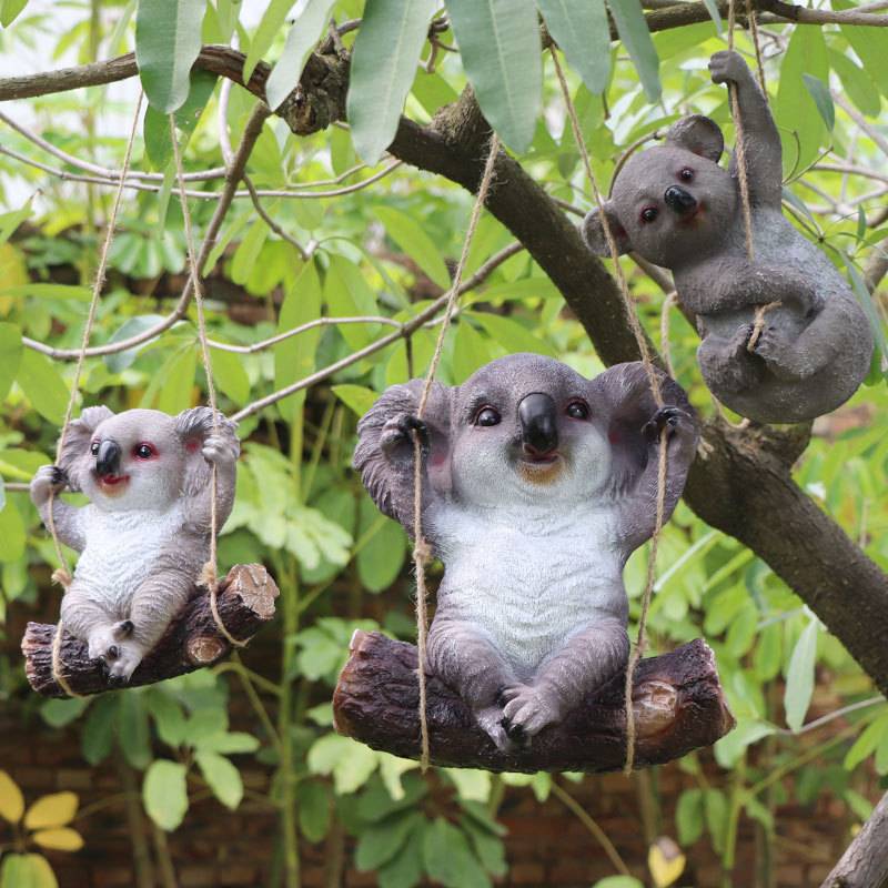 仿真动物考拉玻璃钢雕塑庭院幼儿园小区院子树上挂件装饰熊猫摆件