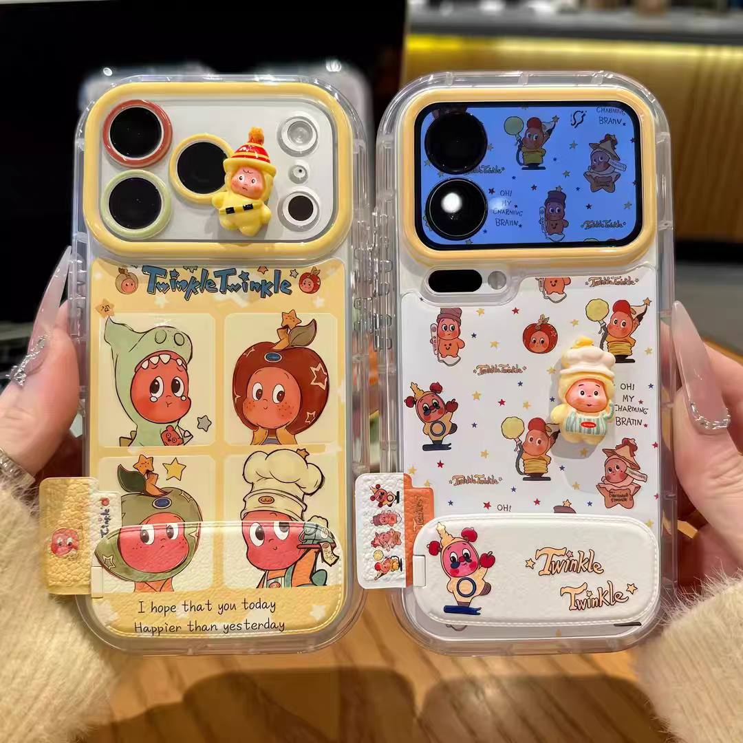 卡通星星人标签支架适用苹果17手机壳iPhone16promax新款vivos50华为mate80全包OPPOreno15荣耀500可爱小米17