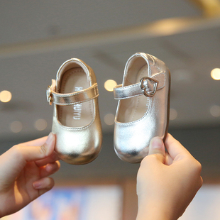 春秋季女宝宝鞋子0一1-2周岁小童公H主单鞋防滑软底婴儿学步小皮