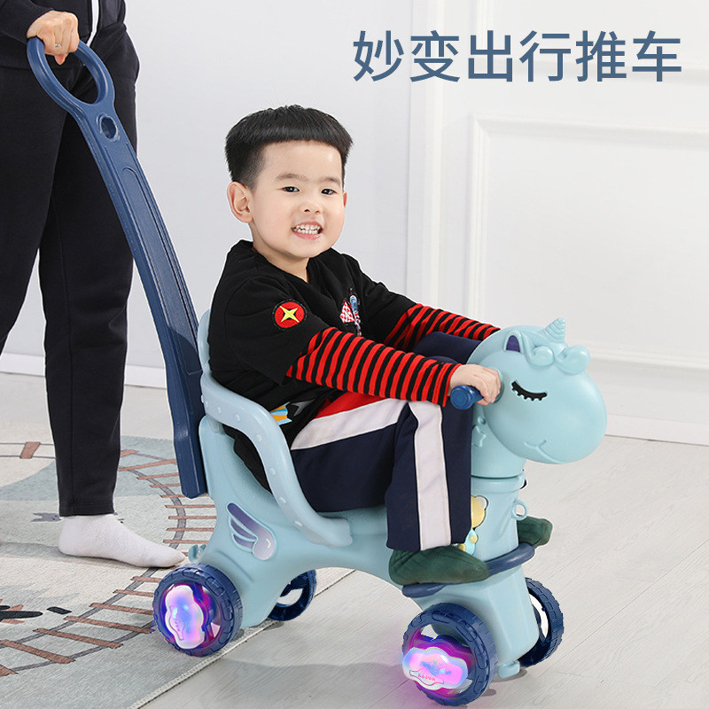 儿童摇马木马摇椅两用p带音乐多功能婴儿小推车周岁玩具宝宝摇摇