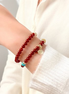 十里间【还有人要红运手串吗】百搭文艺天然石新中式双层手链