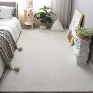 卧室地毯加厚毛绒床边毯纯色整铺房间床前地垫床下全铺客厅茶几毯