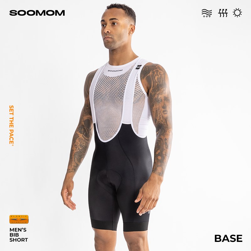 SOOMOM | BASE 男士背带骑行短裤 黑色