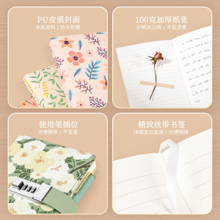 笔记本子带锁创意日记本简约文艺男女大学生精致高级成 高颜值密码
