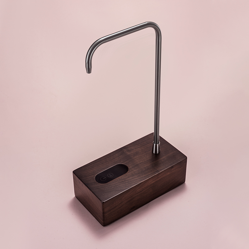 实木胡桃木充电式电动抽水器桶装纯净矿泉水自动吸取水桌面上水器