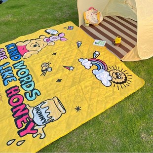 户外用品帐篷垫草地垫加宽郊游野餐布折叠便携维尼熊野餐垫防潮垫