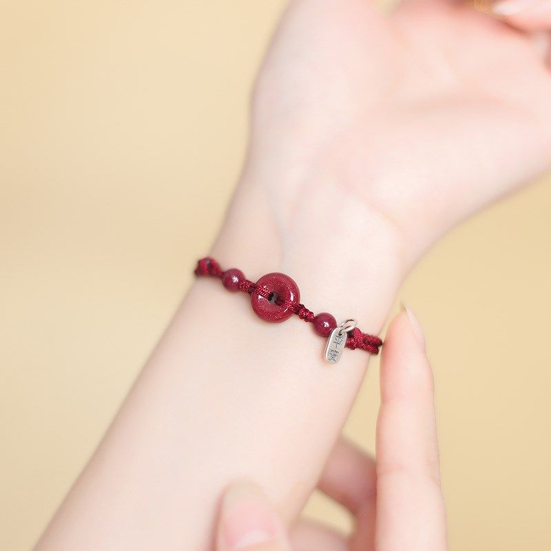 观音山朱砂平安扣手链情侣本命年红绳手串龙年手绳太岁化脚链礼物,饰品/流行首饰/时尚饰品新,手链,淘宝优惠券,粉丝福利购,淘宝优惠卷