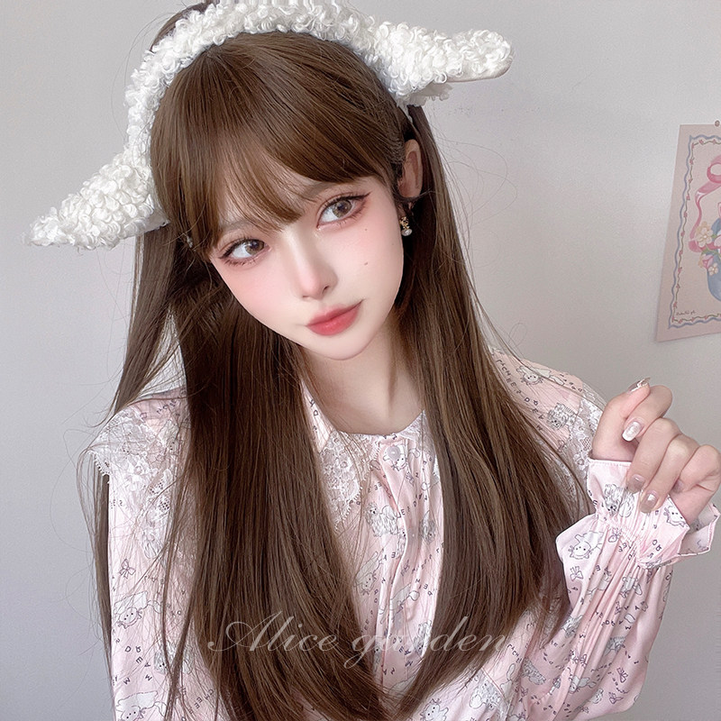 AG假发女长发网红日常jk黑长直日系lolita逼真头皮夏季全头套假发,美发护发/假发,日常整顶假发,淘宝优惠券,粉丝福利购,淘宝优惠卷