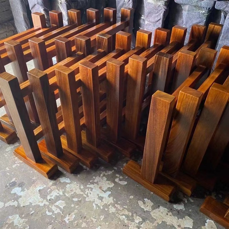 实木桌子腿大板支撑架脚茶餐桌台脚原木配套工字架大理石台面桌脚