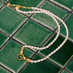 【玫瑰同款】Missoma 珍珠母贝手拉手项链串珠美拉德叠戴锁骨链女