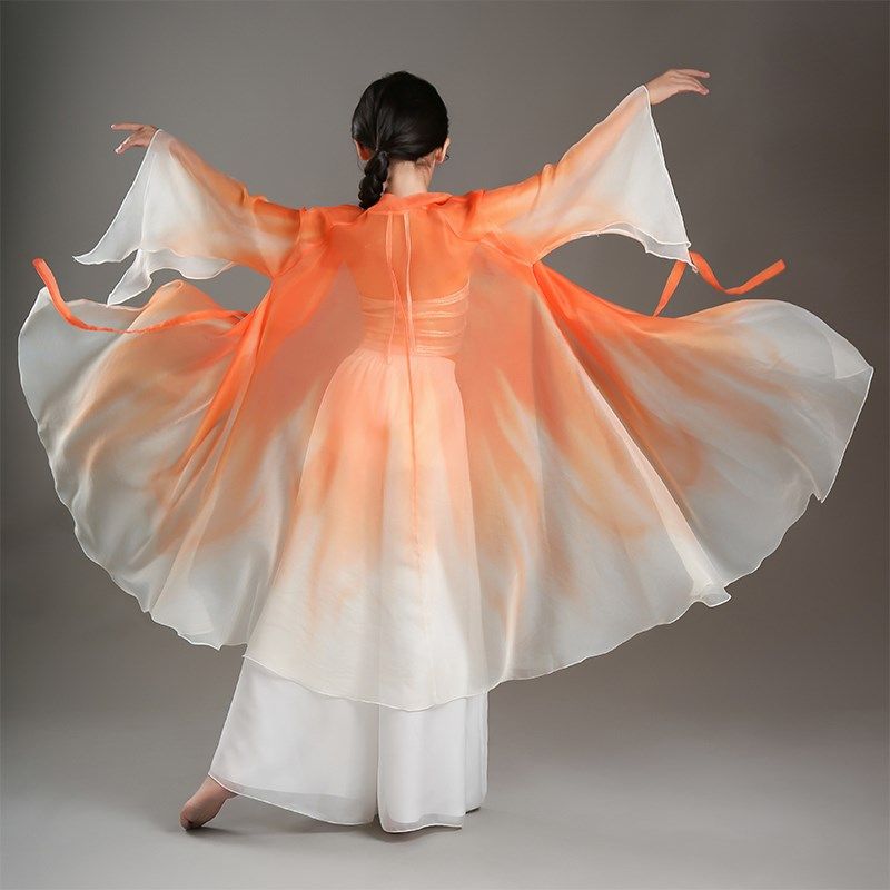 五九家 儿童国风爵士纱衣橘色锦鲤古风爵士舞蹈服古典舞纱裤套装,运动/瑜伽/健身/球迷用品,古典舞服,淘宝优惠券,粉丝福利购,淘宝优惠卷