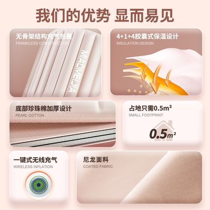 日式加热泡澡桶自动充气浴桶折叠大人家用洗澡桶成人全身恒温浴缸