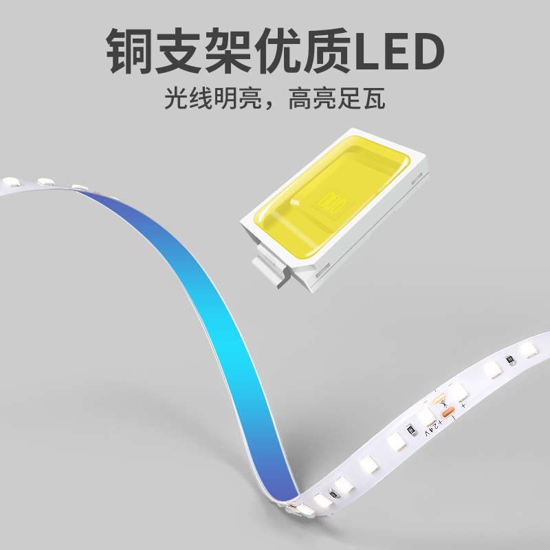 24V12V低压裸板贴片led灯带自粘贴线形灯槽橱柜衣柜嵌入式线条灯