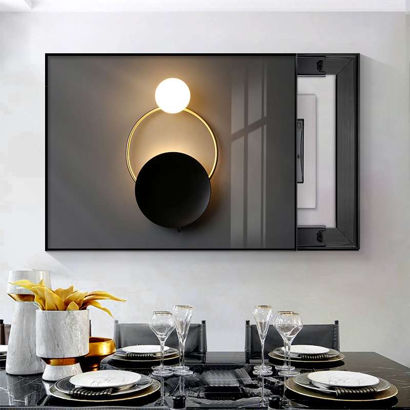 轻奢电表箱装饰画可推拉餐厅遮挡配电空开箱电闸盒强电源开关挂画