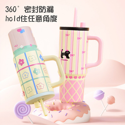 吨吨保温杯网红爆款2025款保冷保热两用冰霸杯大容量巨霸保温杯