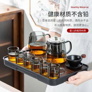 玻璃泡茶壶茶水分离茶杯加厚耐高温功夫茶具套组家用过滤煮茶壶器