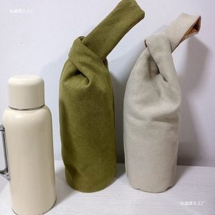 学古水壶袋迷你布袋子日式手腕包收纳-^传家壶保护套杯套