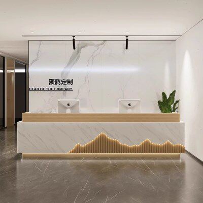 烤漆实木级简约公司吧台收银台美容院接待台大理石酒店柜台前台