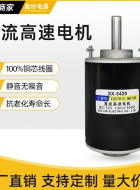3420电机直流微型速电机调速12v永磁小电机马达台钻有刷电动机