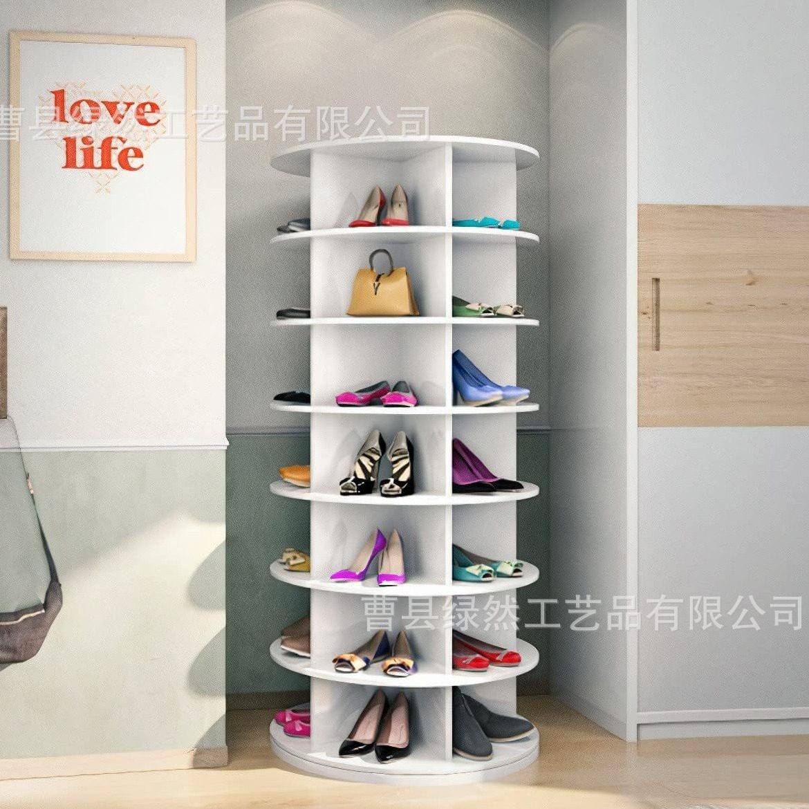 多用途玄关旋转鞋架现代简易多层收纳鞋柜家用经济实用型旋转鞋架