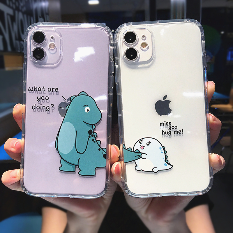 Cute Cartoon Animal Dinosaur Couple Phone Case For iPho.ne 1