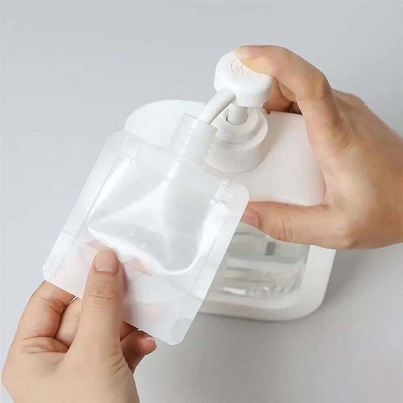 5pcs Pack Travel Pouches for ToiletriesL, Plastic Refillable