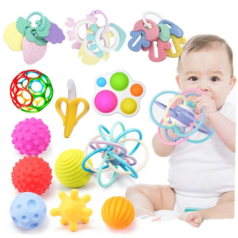 Rattle Teether Toys Fsor Babies Educational Baby Games Rattl