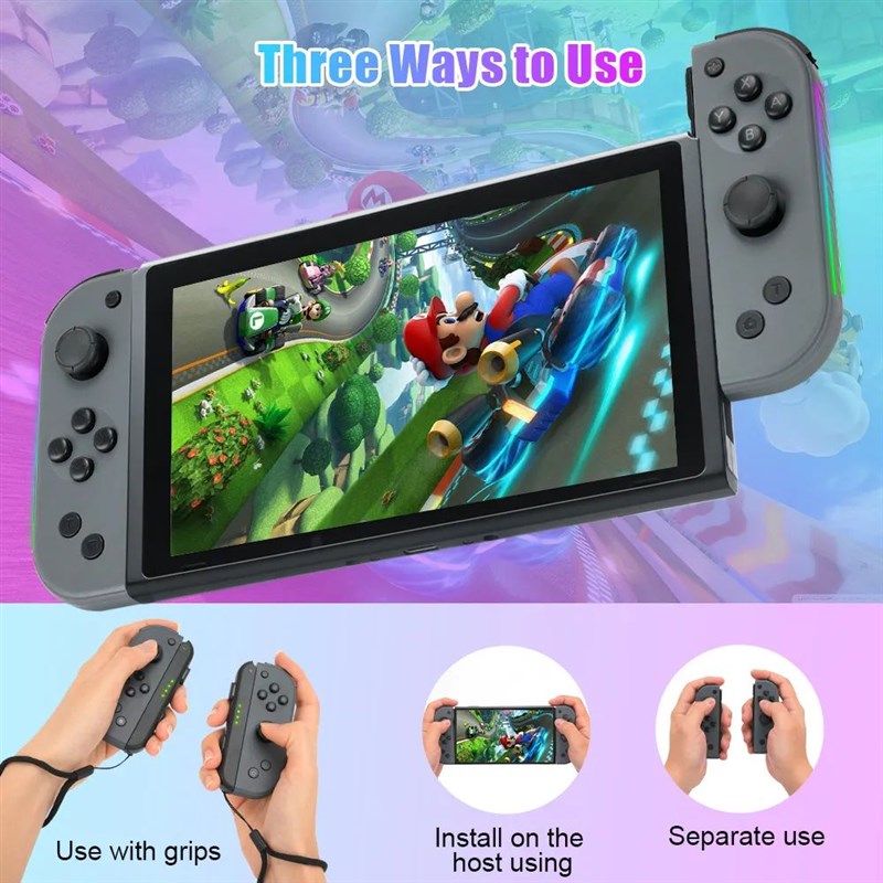 Joy Pad Swgitch Controller with Light Left Right Joycon Repl