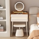 女孩房间卧室成套家具组合套装 多功能一体智能小尺寸带灯梳妆台凳