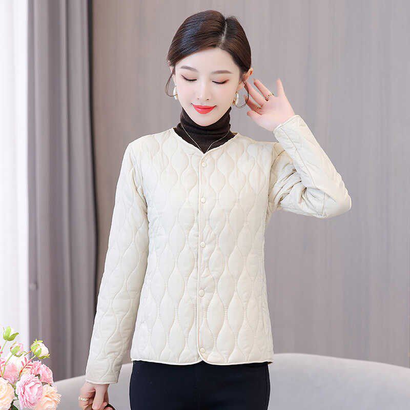秋冬女士棉衣轻薄款羽绒棉内胆内穿短款上衣学生保暖棉袄大码女装