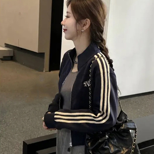 2025春秋季新款棒球服外套女士短款女装宽松百搭开衫拉链夹克上衣