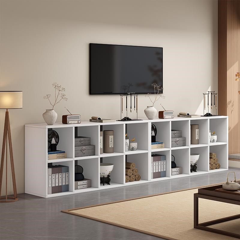 家用一体落地格子书架电视柜置物架矮书柜客厅靠墙组合简易收纳柜