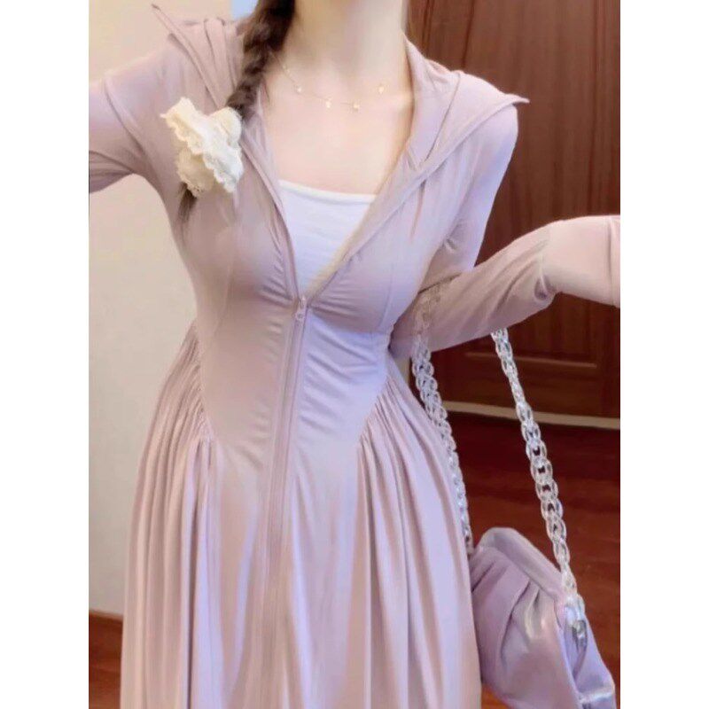 冰丝防晒衣长款全身女防晒裙夏季2025新款外套女款收腰服套装修身