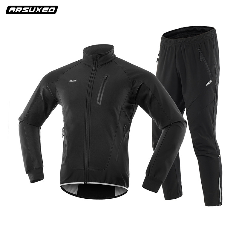 骑行服套装e冬季男士防风保暖山地自行车单车服抓绒骑行休闲裤装