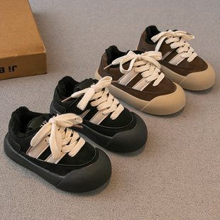 儿童板鞋低帮2023秋冬新款男童鞋子女童运动鞋休闲德训鞋二棉加绒