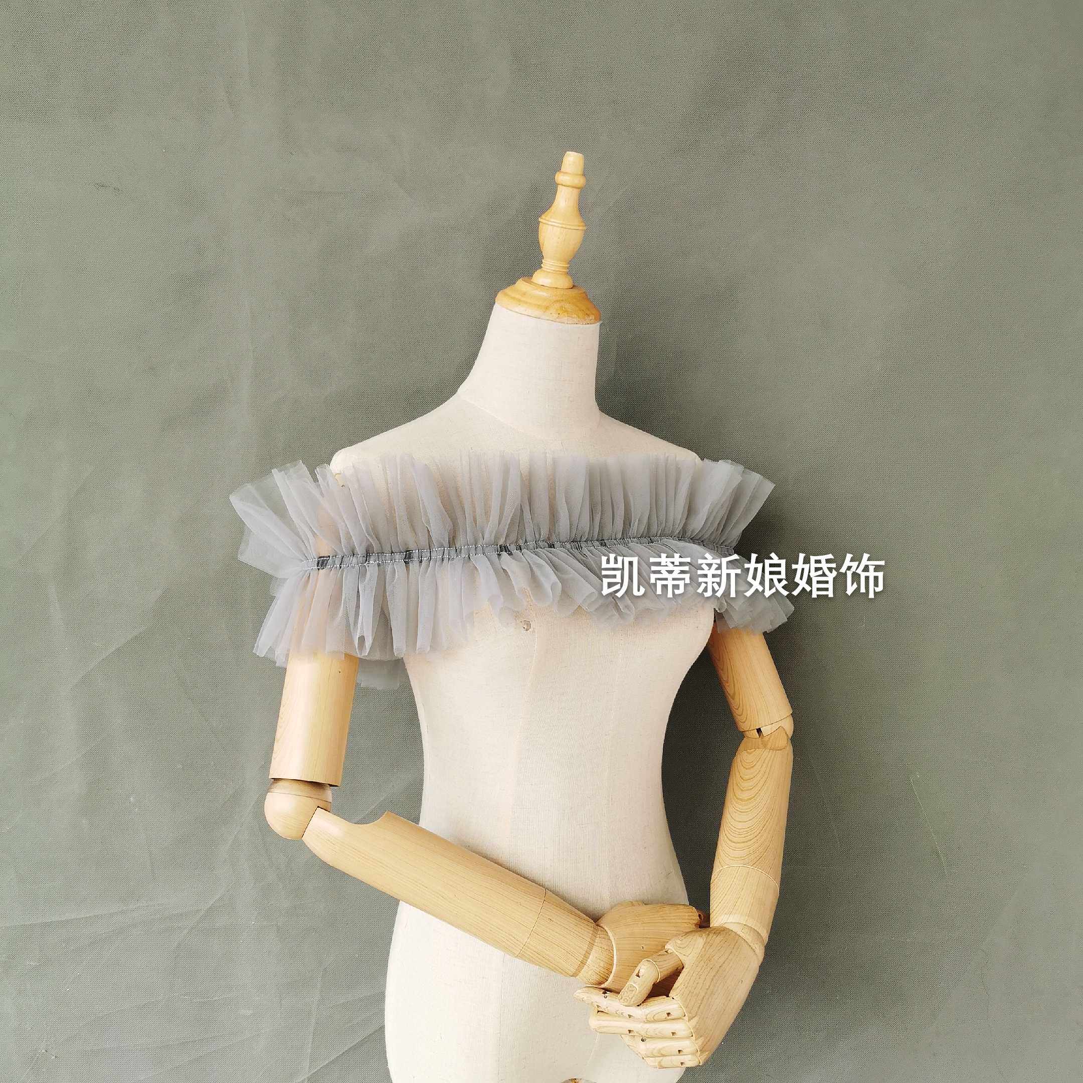 新款婚纱礼服披肩袖套拍照旅拍可爱夸张造型灰色气质婚纱配饰