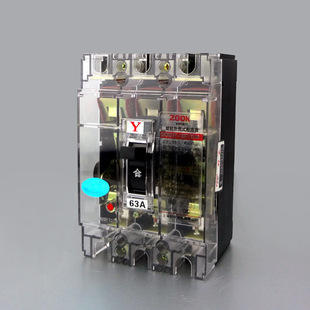 63A塑壳断路器工业空气开关 3300 短路保护器380V 100T 透明DZ20Y
