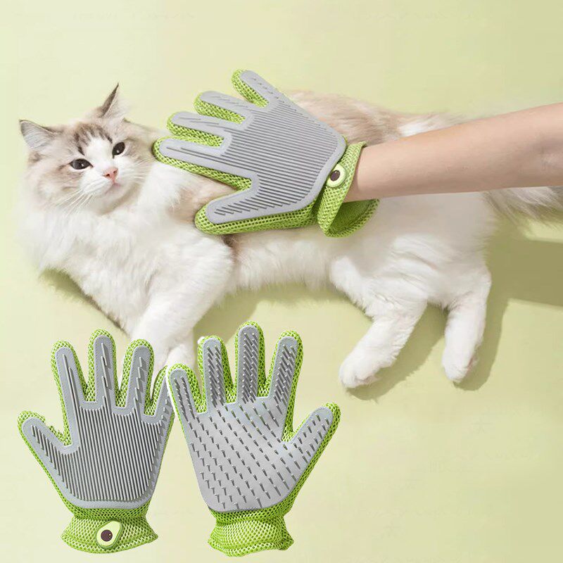 撸猫手套除毛刷去浮毛梳子毛刷猫毛清理神器硅胶按摩清洁用品加厚