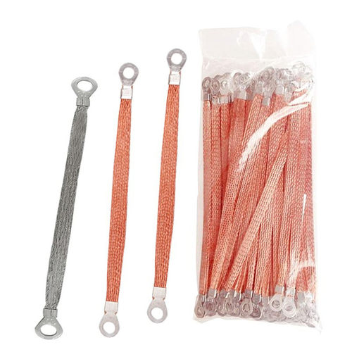 桥架接地线铜编织跨接线铜包铝接地铜编线 6平方300mm 100条/包