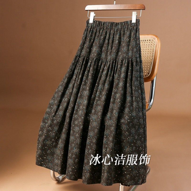 复古碎花小个子半身裙棉女秋冬款2024新款伞裙半裙A字裙子长裙,女装/女士精品,半身裙,淘宝优惠券,粉丝福利购,淘宝优惠卷