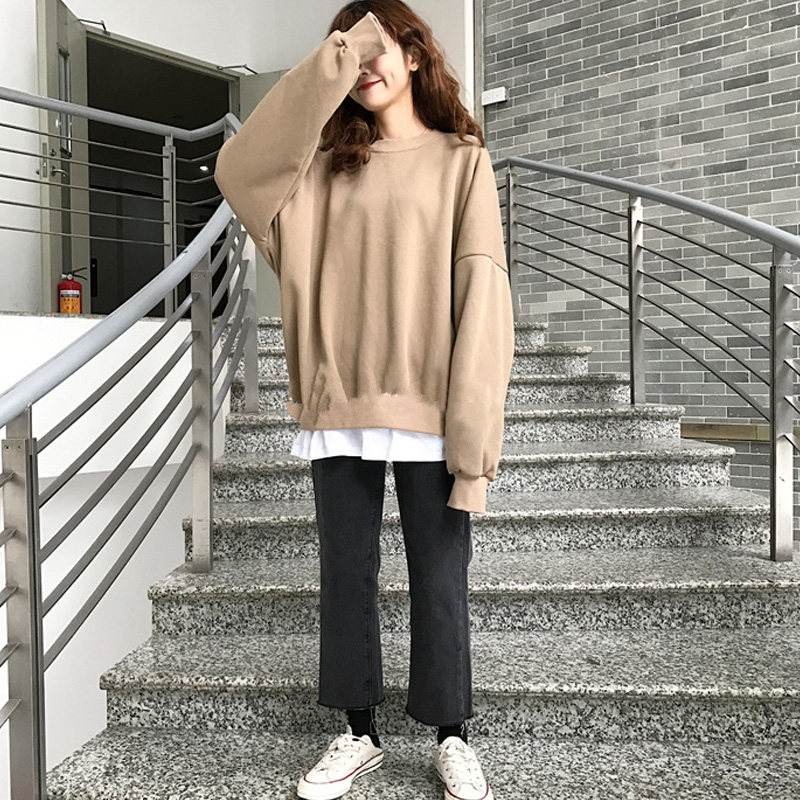 大码春秋直筒裤女2021新款学生宽松显瘦胖mm韩版高腰阔腿牛仔裤子