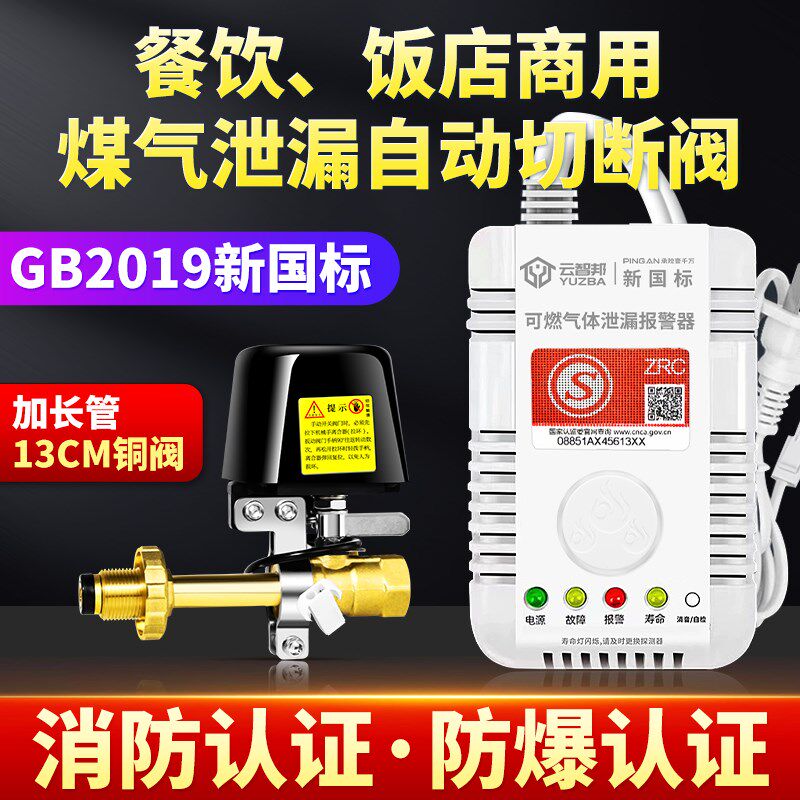 煤气罐安全三件套燃气报警器自动切断阀液化气泄漏机械手阻断阀