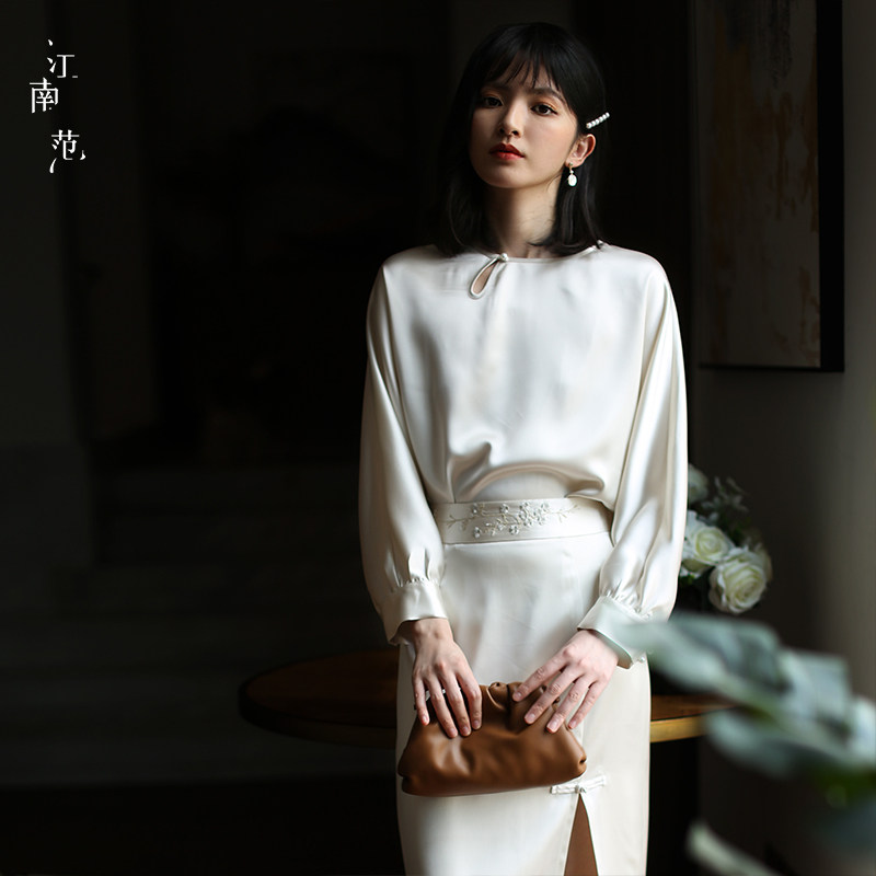 江南范中国风改良汉服晨袍新中式旗袍新娘伴娘服短中式上衣茶艺服