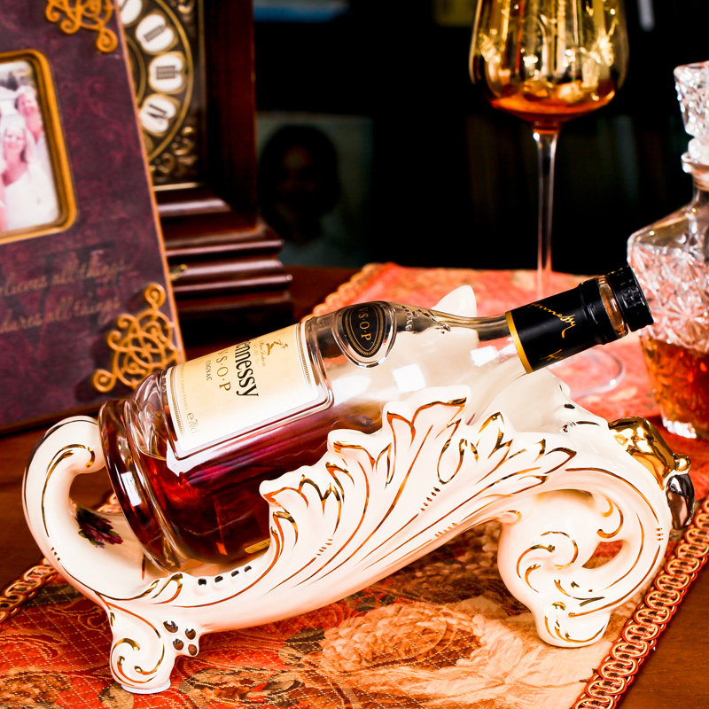 欧式红酒架陶瓷红酒杯架葡萄酒架装饰品餐边酒柜客厅高档家用摆件