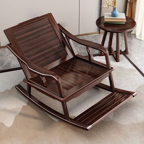 新中式实木摇椅小户型休闲椅阳台懒人摇摇椅家用卧室单人实木躺椅