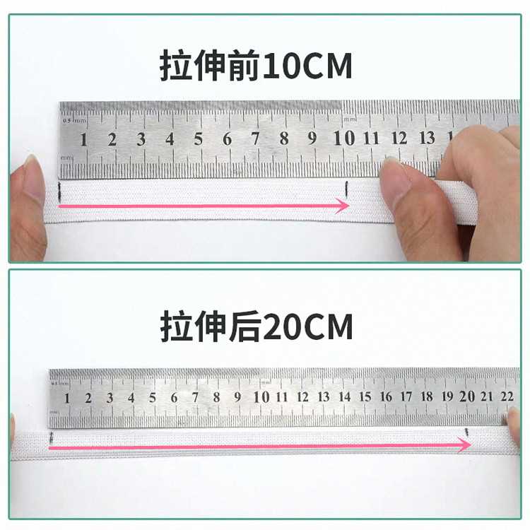 新款称斤松紧带加厚白色宽u细高弹力扁裤腰头内衣婴儿扣眼橡皮筋