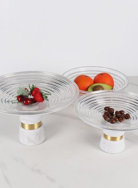 新款设计欧式大理l石圆形果盘果篮创意客厅餐厅酒店桌面装饰品摆