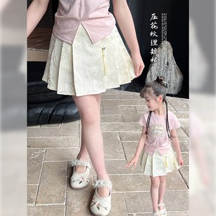 女童半身裙2025夏季新款儿童裙子新中式百褶裙女宝宝国风短裙夏装