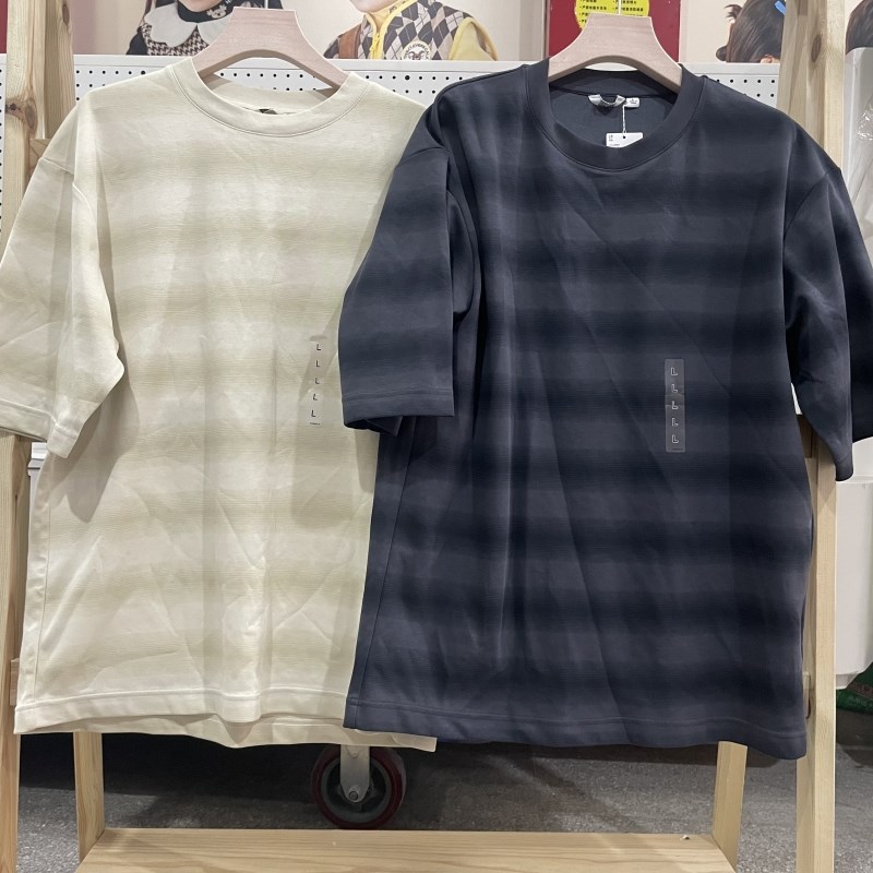 系列合作款/男女装情侣棉混纺宽松条纹T恤5分短袖圆领上衣R477764